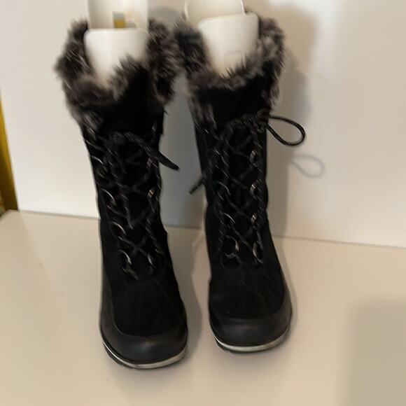 Champion C9 Ruthie Tall Black Leather Winter Boot With Faux Fur Lining Size 10 - Picture 3 of 7
